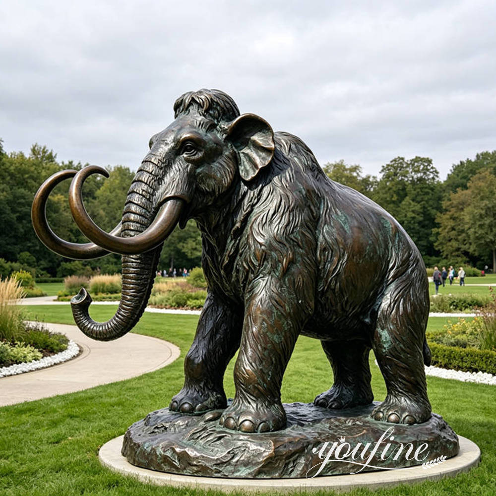Custom Bronze Mammoth Sculpture for Outdoor Landscapes BAN-603