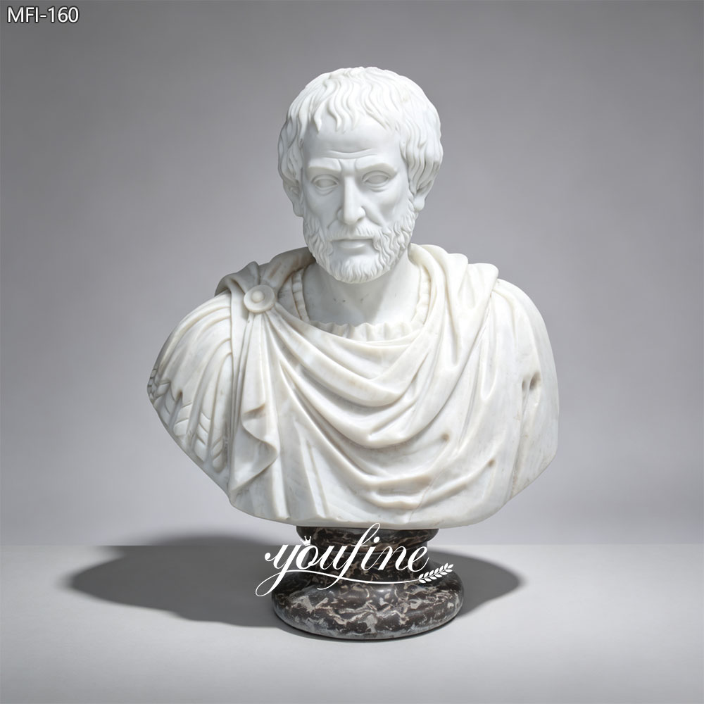 Hand-Carved Marble Aristotle Bust MFI-160