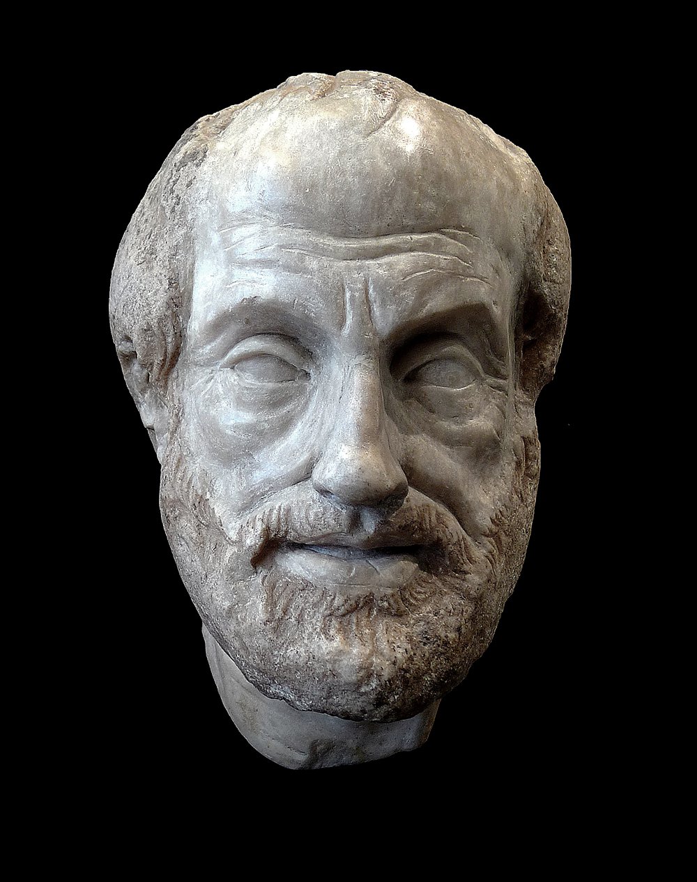 Roman copy of 1st or 2nd century from original bronze by Lysippos. Louvre Museum