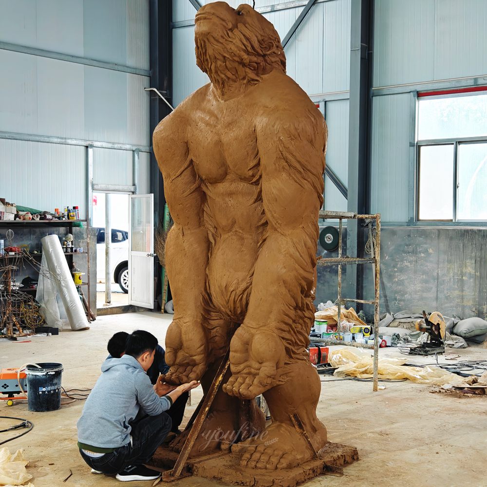 Standing gorilla sculpture clay model