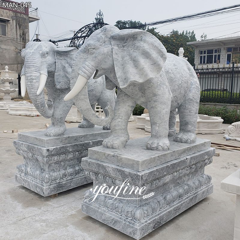 Estatua de elefante de mármol de gran tamaño