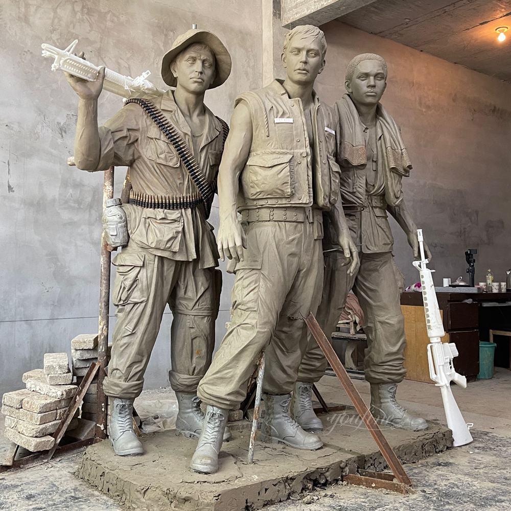 Tonabformung der Vietnamveteranen-Denkmalstatue „Drei Soldaten“