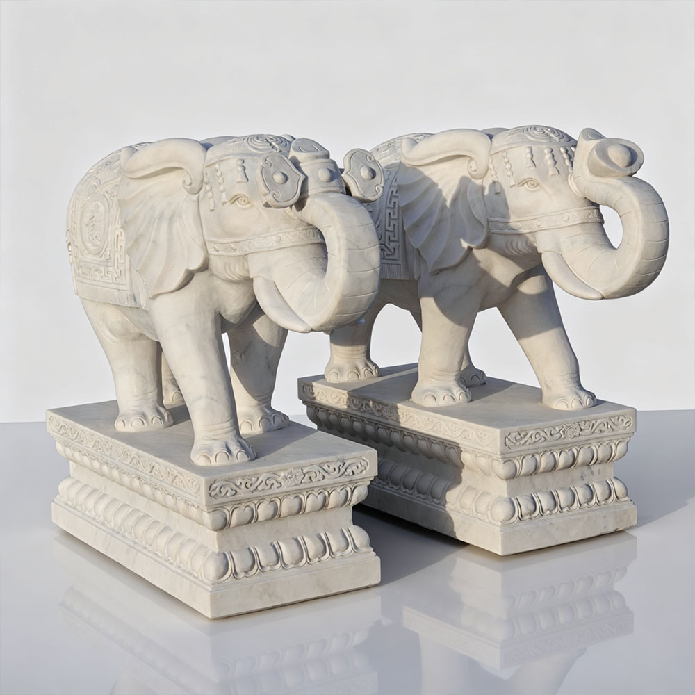 Estatua de elefante de piedra para jardín MAN-044
