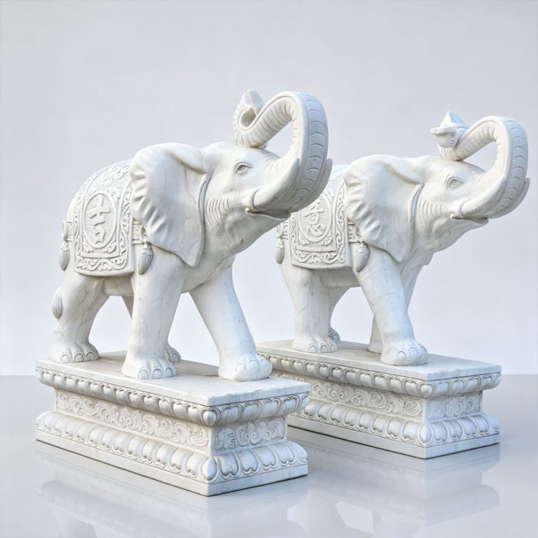 Elephant Statue with Trunk Up for Home Entrance MAN-047