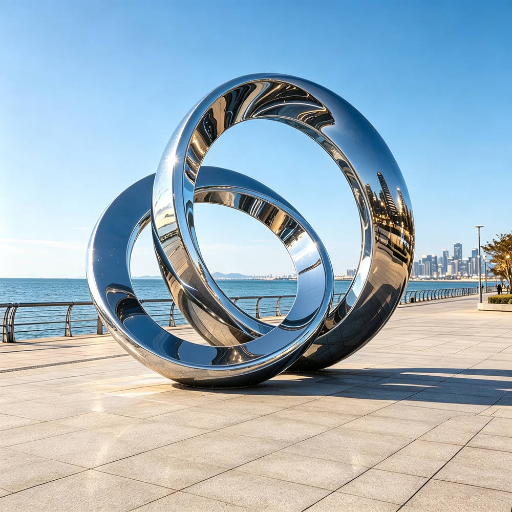 interlocking rings sculpture