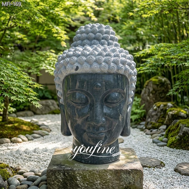 large buddha head statue