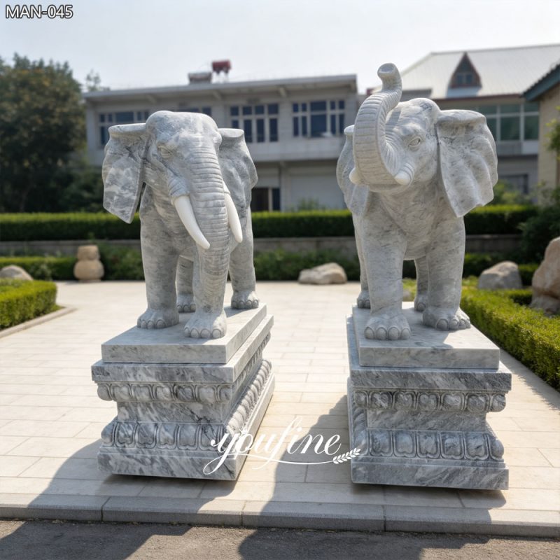 estatua de elefante de mármol