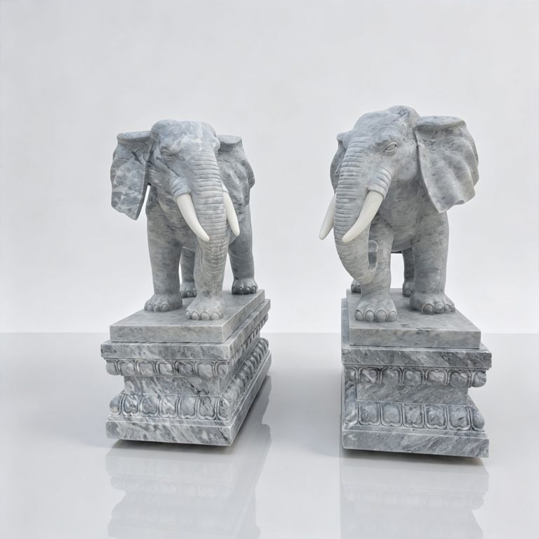 Big Size Marble Elephant Statue MAN-045