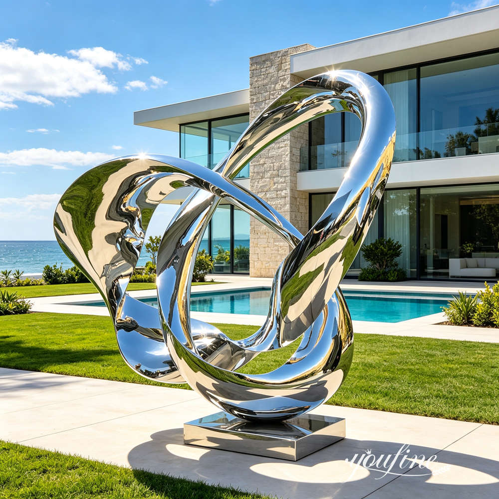 escultura moderna de nó infinito