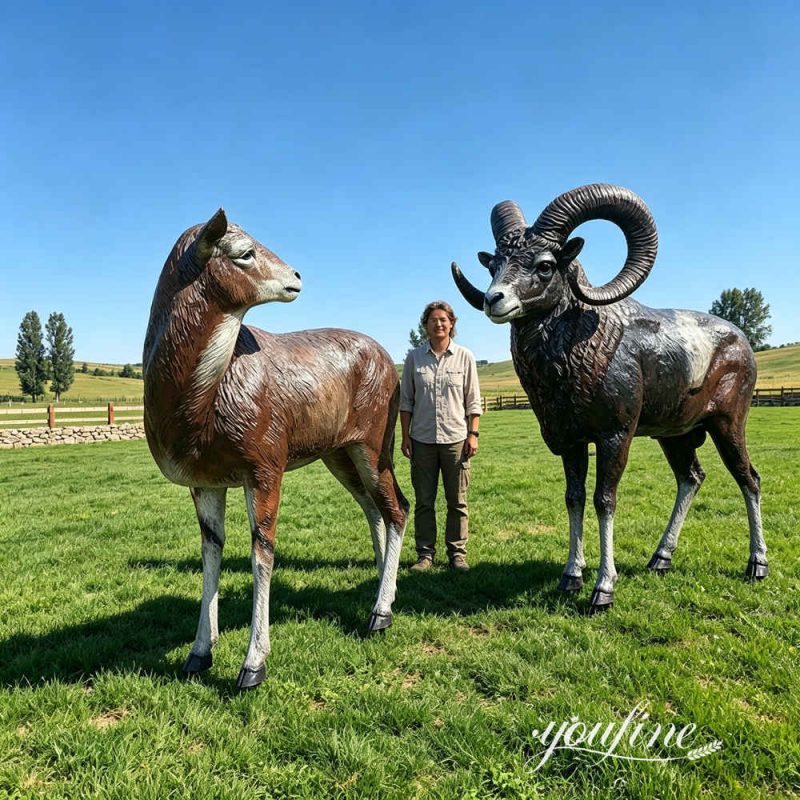 outdoor bronze Argali statue