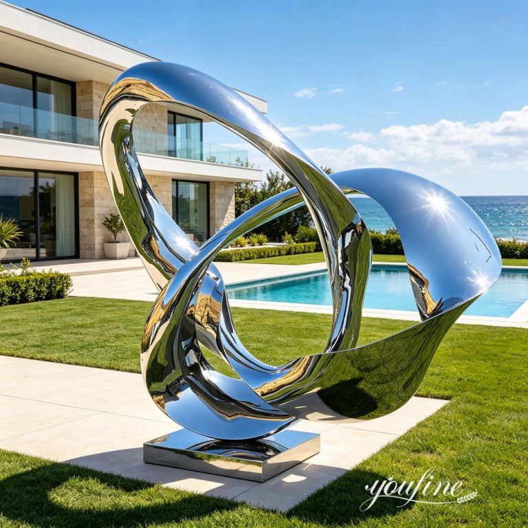 Mirror Polished Stainless Steel Infinity Knot Sculpture SSA-124
