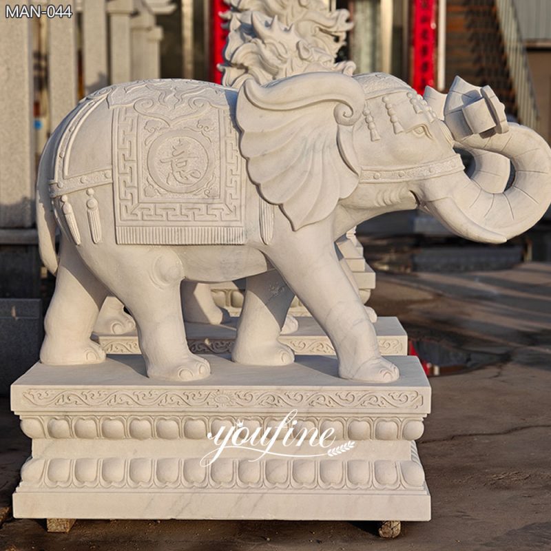 Par de estatuas de elefantes de piedra para jardín