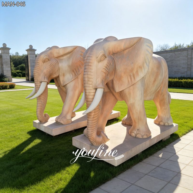 elefante de mármol rosa