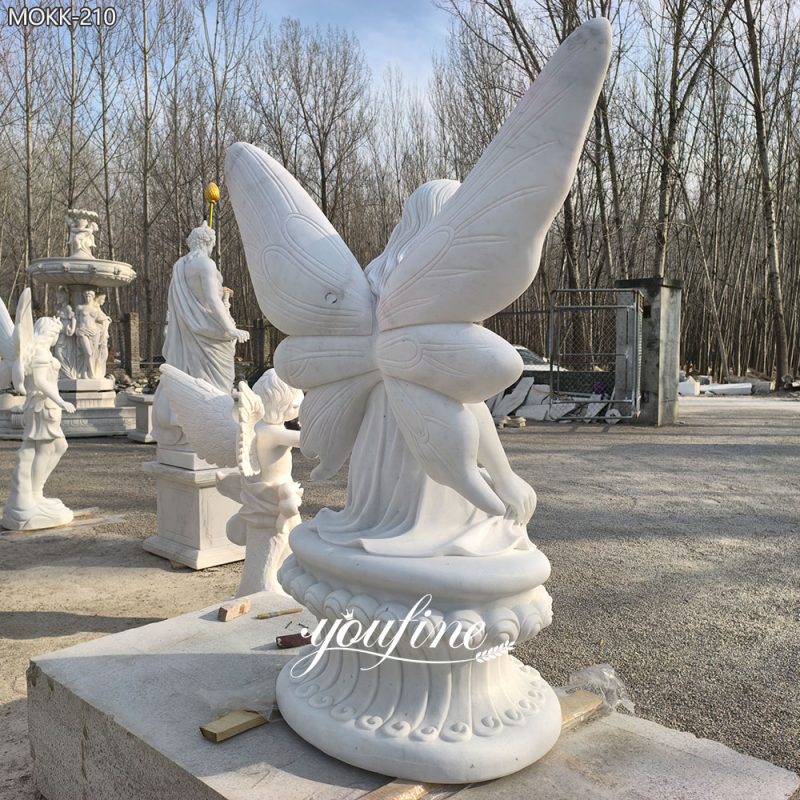 sitting fairy marble statue