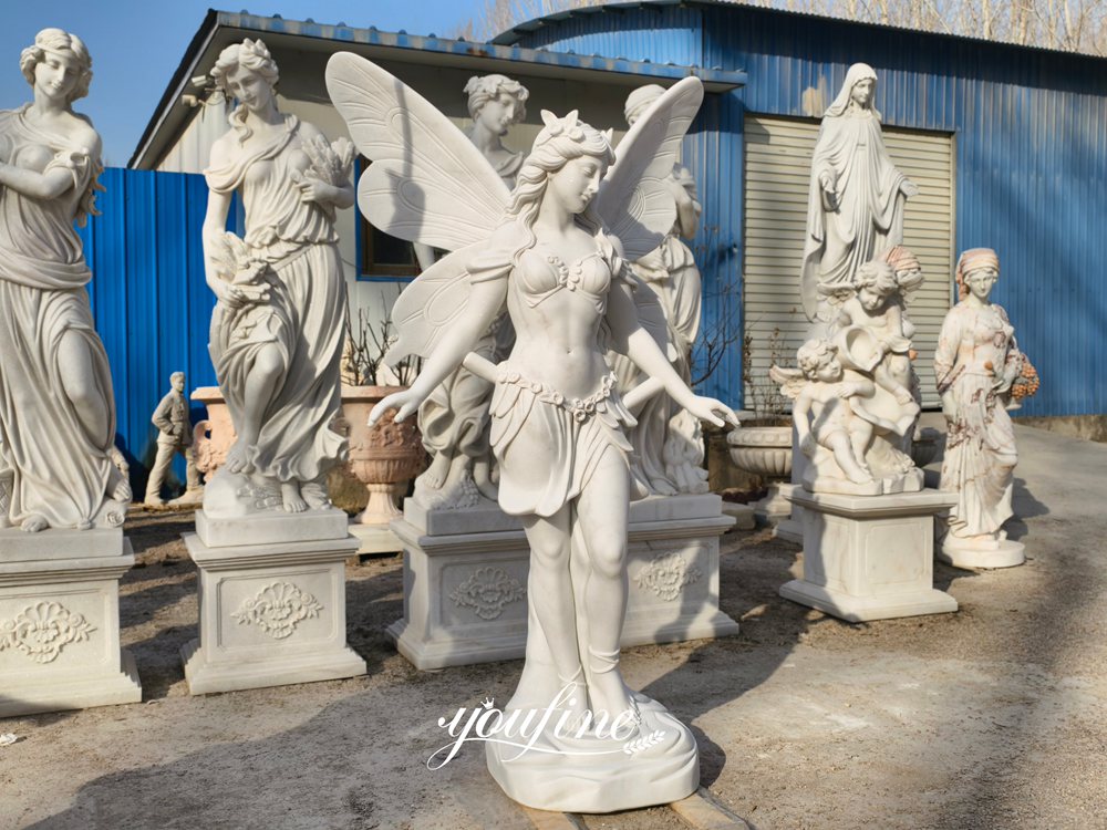 white marble fairy statue