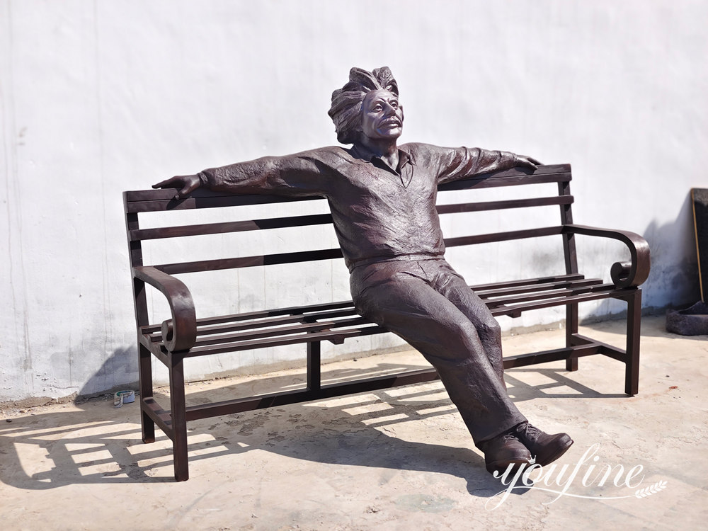 YouFine's finished Albert Einstein statue with custom made patina color (2)