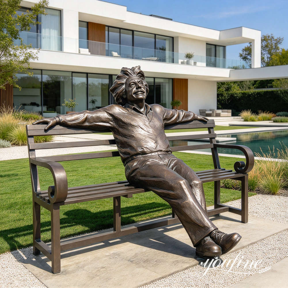 Bronze Albert Einstein Statue on the Bench BOKK-581