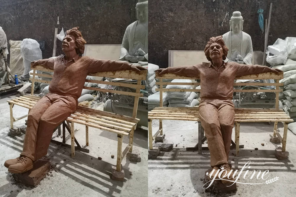 clay model of Albert Einstein Statue