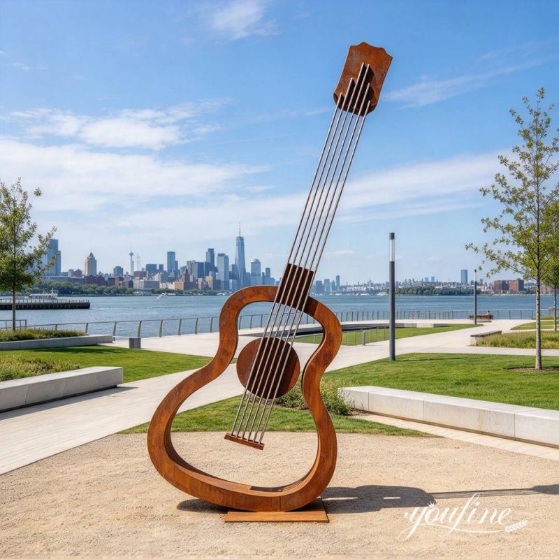 corten steel guitar sculpture (1)